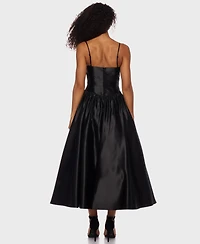 Alex & Sophia Juniors' Satin Corset Fit Flare Dress