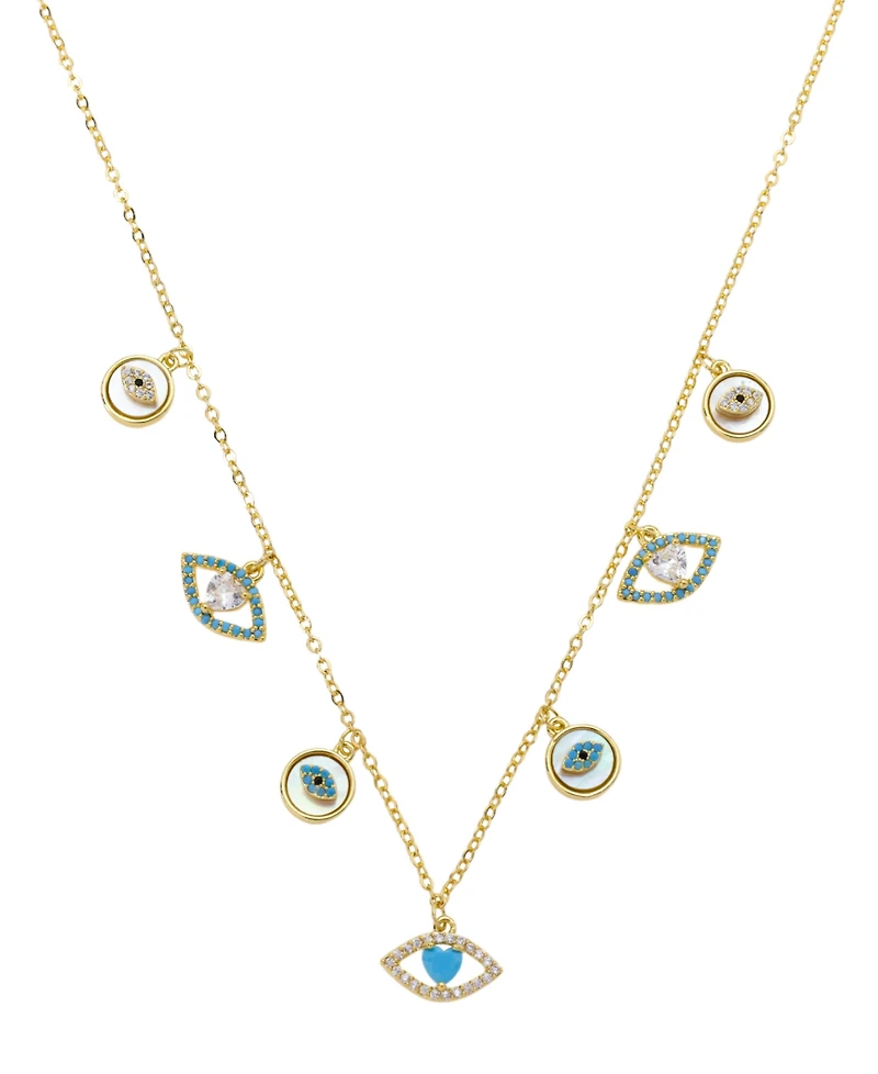 Unwritten Cubic Zirconia Evil Eye Charm Necklace
