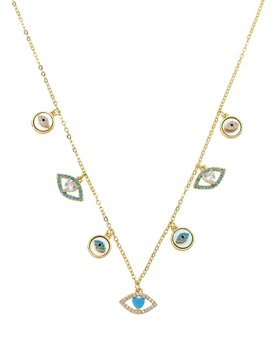 Unwritten Cubic Zirconia Evil Eye Charm Necklace