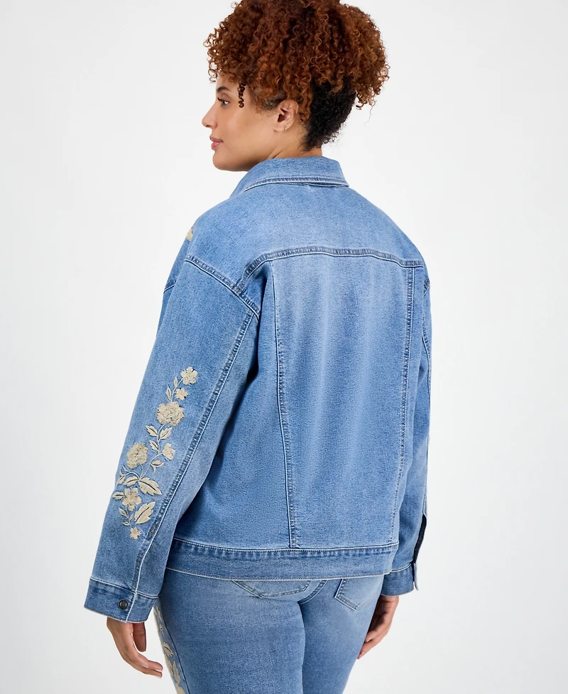 And Now This Trendy Plus Floral-Embroidered Jacket, Exclusively at Macy's