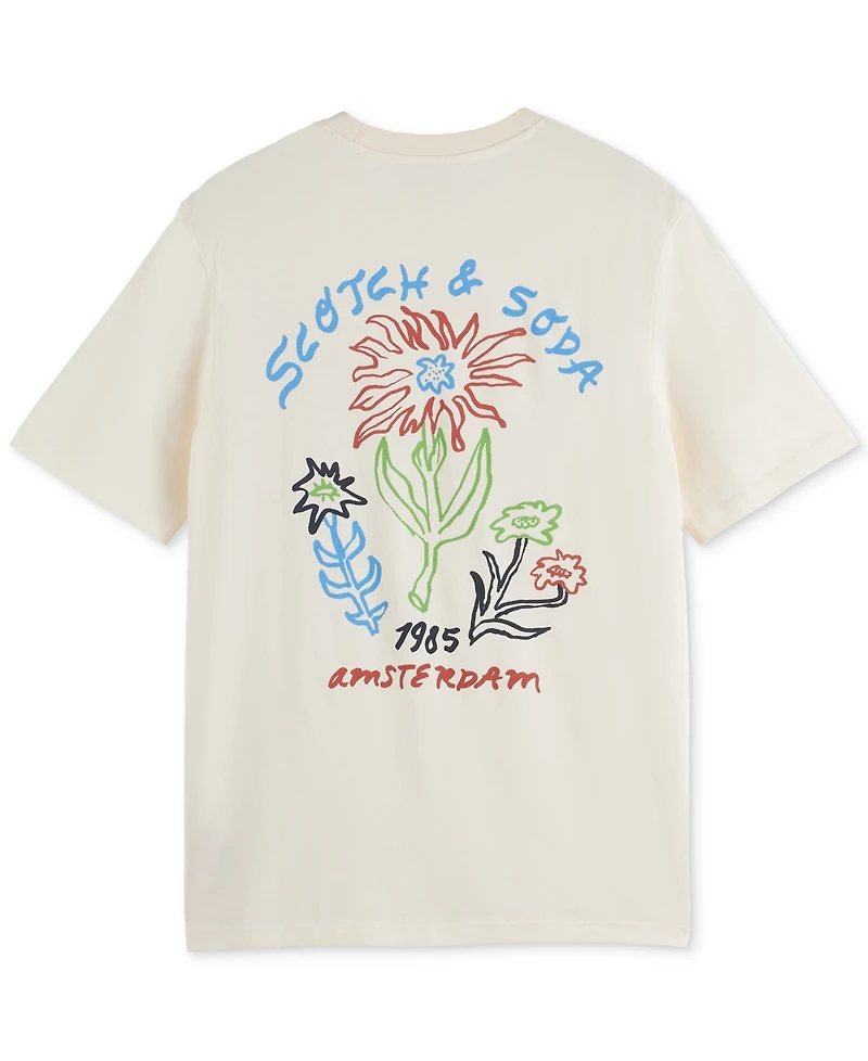 Scotch & Soda Men's Short Sleeve Double Graphic Crewneck T-Shirt