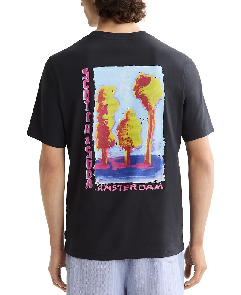 Scotch & Soda Men's Short Sleeve Double Graphic Crewneck T-Shirt