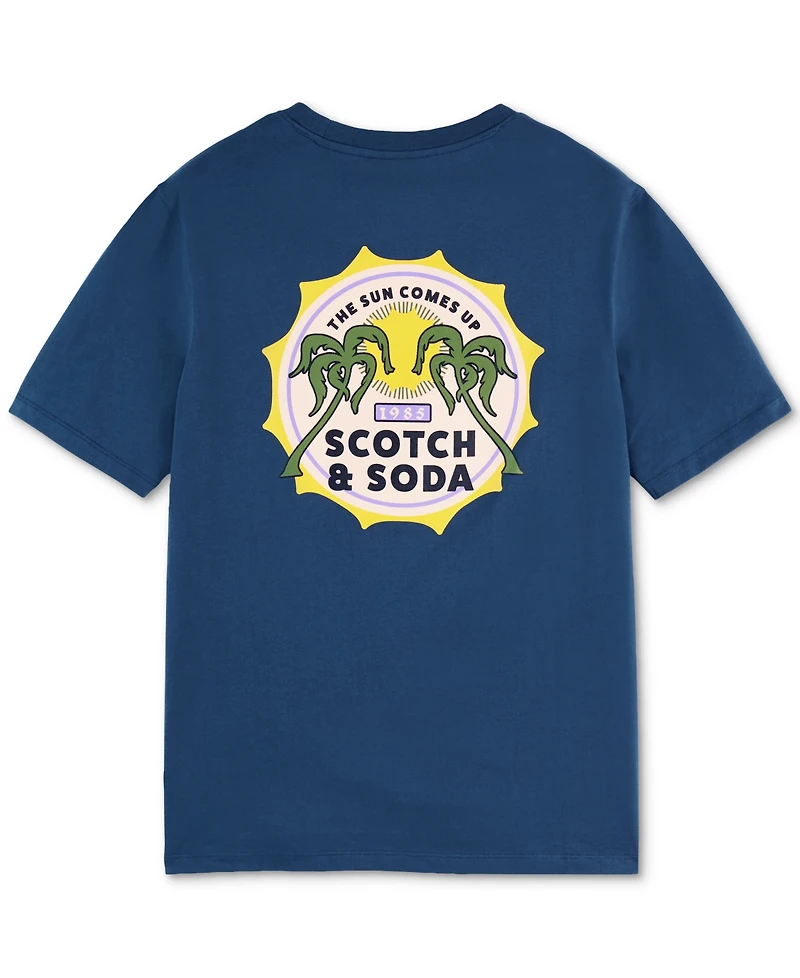Scotch & Soda Men's Short Sleeve Double Graphic Crewneck T-Shirt