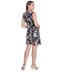 Tommy Hilfiger Women's Ruffled Floral Jersey Dress