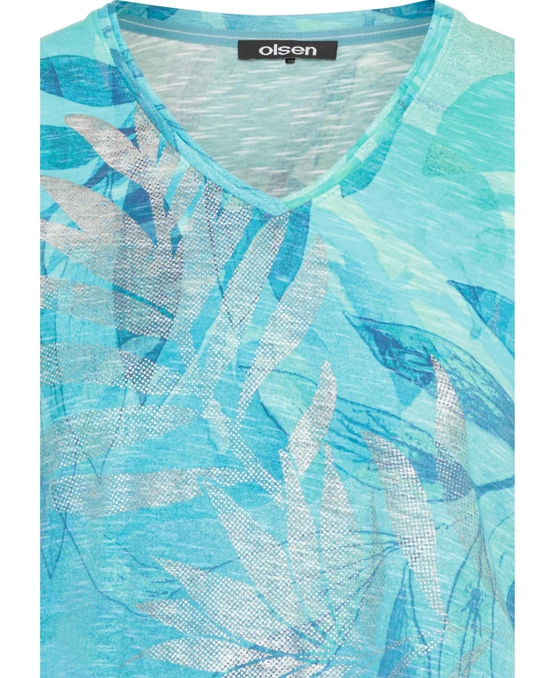 Olsen Women's Panneaux Leaf Print T-Shirt