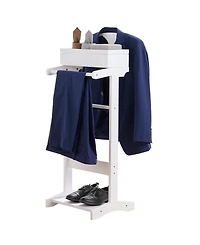 Kings Brand Furniture Mavy Valet Stand – Modern Organizer for Suits, Coats and Accessories Perfect for Bedrooms and Entryways