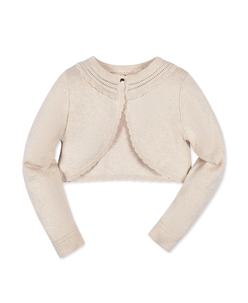 Hope & Henry Baby Girls Cropped Special Detail Sweater Cardigan