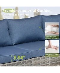 Xizzi Patio Furniture Set,6 Piece Outdoor Sectional Sofa Couch Set,Patio Conversation Set with Modular Wicker Chairs,Widened Armrest,Side Table,Orange