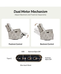 Alfons Swivel And Rocker Power Recliner With Headrest