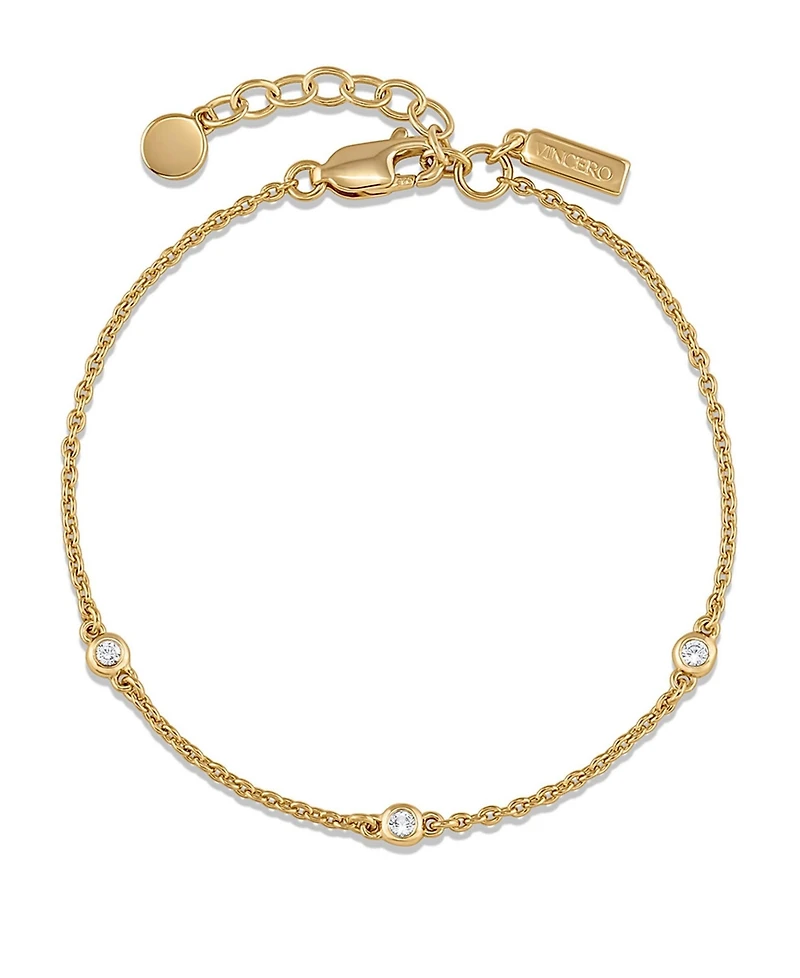 Vincero Women's The Sapphire Trio Bracelet in 14K Gold Over Stainless Steel