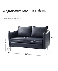 Monroe Modern Industrial-Style Pu Leather Sofa with Sturdy Metal Legs And Movable Seat