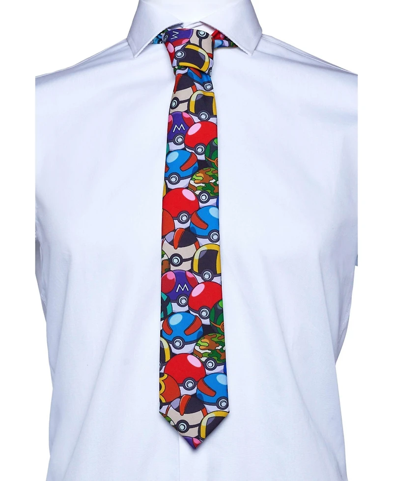 OppoSuits Men's Pokemon Tie - Pokeball Necktie - Formal And Casual - Including 1 Tie - Multicolor