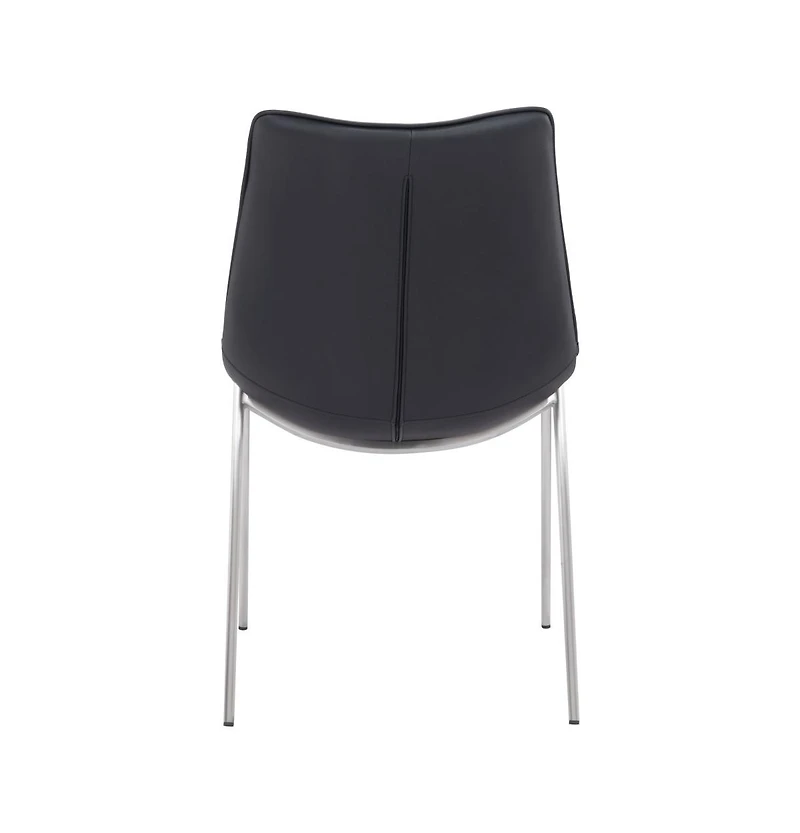 Set of Two Upholstered Faux Leather Open Back Dining Side Chairs