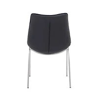 Set of Two Upholstered Faux Leather Open Back Dining Side Chairs