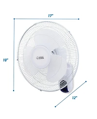 Commercial Cool 16 inch Wall Fan with Remote, White