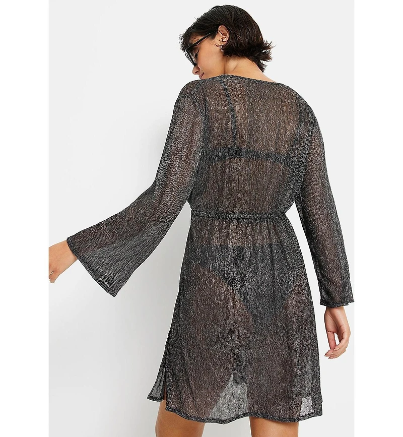 Lscn by Lascana Women's Metallic Cover up Beach Dress