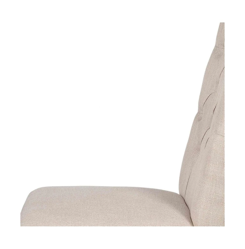 Set of Two Tufted Linen Upholstered Side Chairs for Modern Dining Spaces
