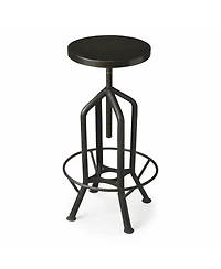 Wood and Iron Backless Swivel Bar Chair