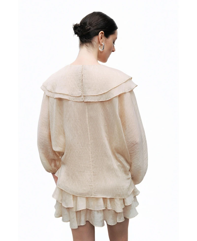 Nocturne Women's Stoned Flounce Blouse