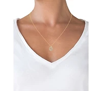 Diamond Tear-Shape 18" Pendant Necklace (1/4 ct. t.w.) in 14k Two-Tone Gold