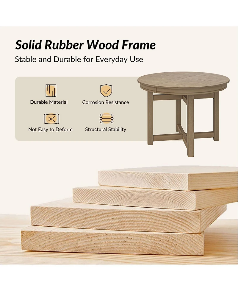 Pedro Modern Solid Wood Extendable Dining Table