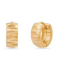 Steeltime Women's 18K Gold-Plated Stainless-Steel Diamond Cut Huggie Earrings