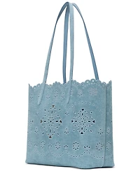 kate spade new york Do It All Spade Flower Perforated Denim Large Tote Bag
