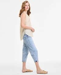 Nautica Jeans Women's Belted Cropped Straight-Leg Denim