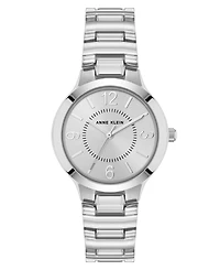 Anne Klein Women's Quartz Essential Round Silver-Tone Metal Alloy Watch, 32mm