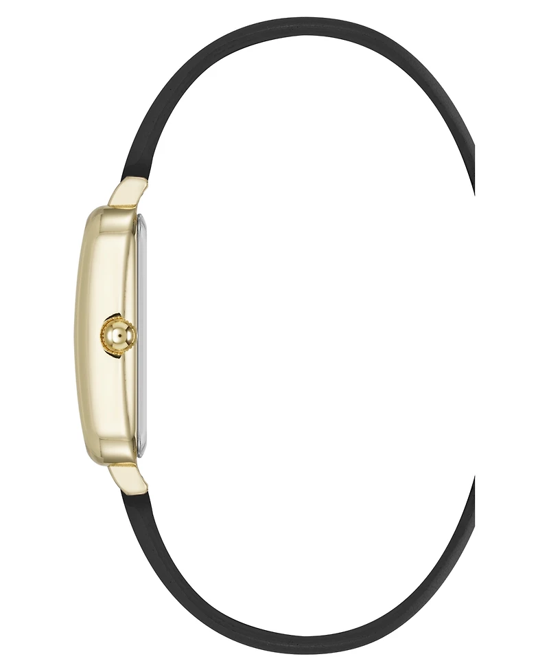 Anne Klein Women's Quartz Rectangular Polyurethane Leather and Gold-Tone Metal Alloy Watch