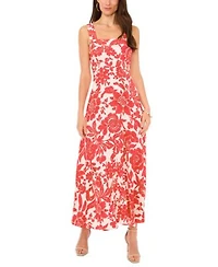 Vince Camuto Womens Floral Square Neck Smocked Back Sleeveless Maxi Dress Xxs 3x
