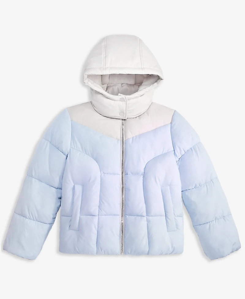 Sam Edelman Big Girls Contrast Yoke Puffer Jacket