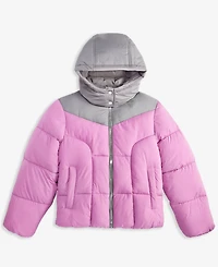 Sam Edelman Big Girls Contrast Yoke Puffer Jacket