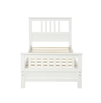 Sturdy Wood Bed Frame with Support Slats for Bedroom Furniture