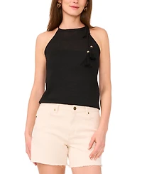 Vince Camuto Women's Solid-Color Tie-Neck Knit Halter Top