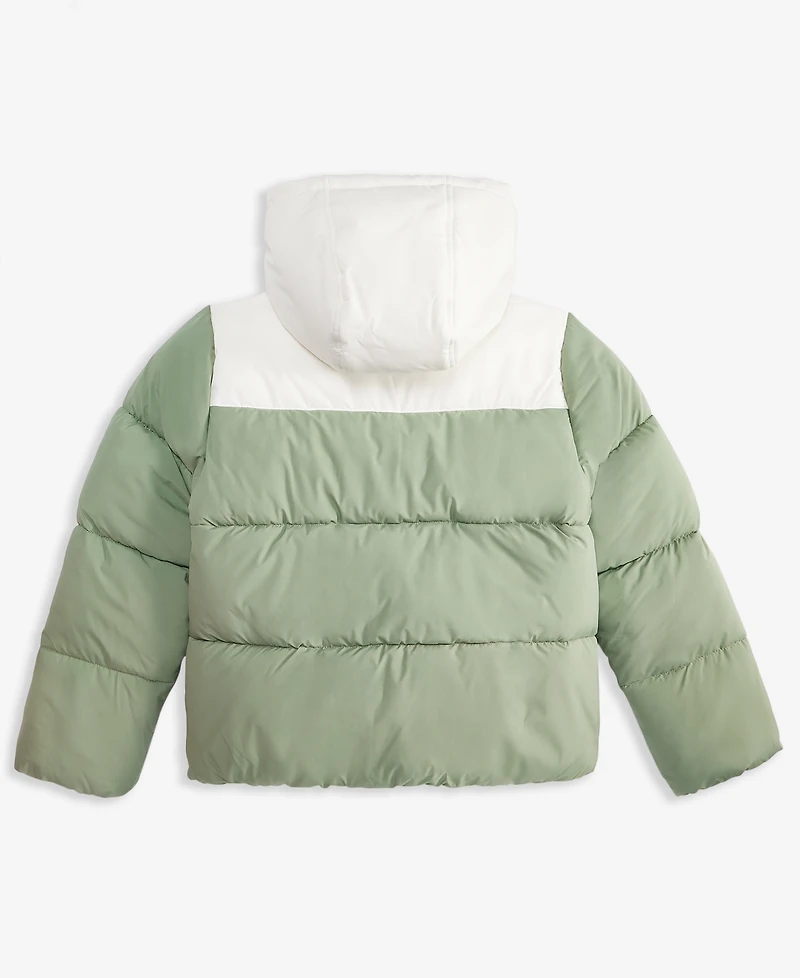 Sam Edelman Big Girls Contrast Yoke Puffer Jacket