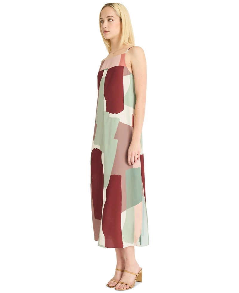 Luxely Women's Printed Square-Neck Maxi Dress