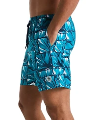 Original Penguin Men's Agave-Print Tile Swim Shorts