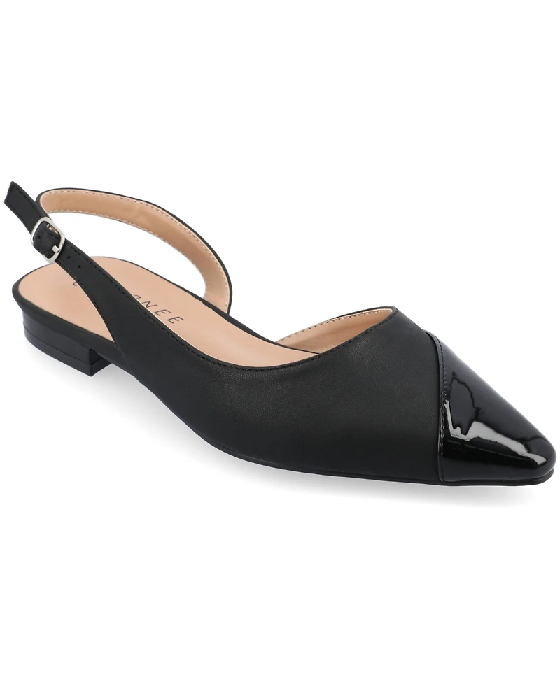 Journee Collection Women's Daphnne Pointed Toe Slingback Flats