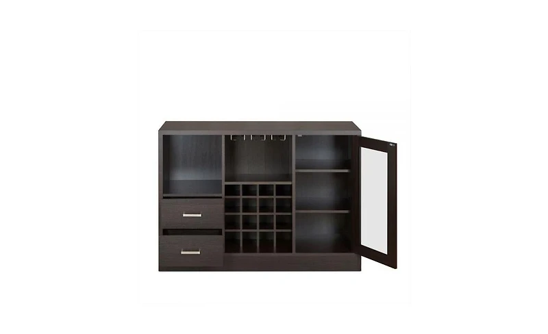Solid Wood Frame with Five Shelves and Two Drawers – Durable Storage Unit for Home or Office