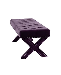 Upholstered Velvet Bench – Elegant Bedroom or Entryway Seating with Soft Cushion and Sturdy Frame
