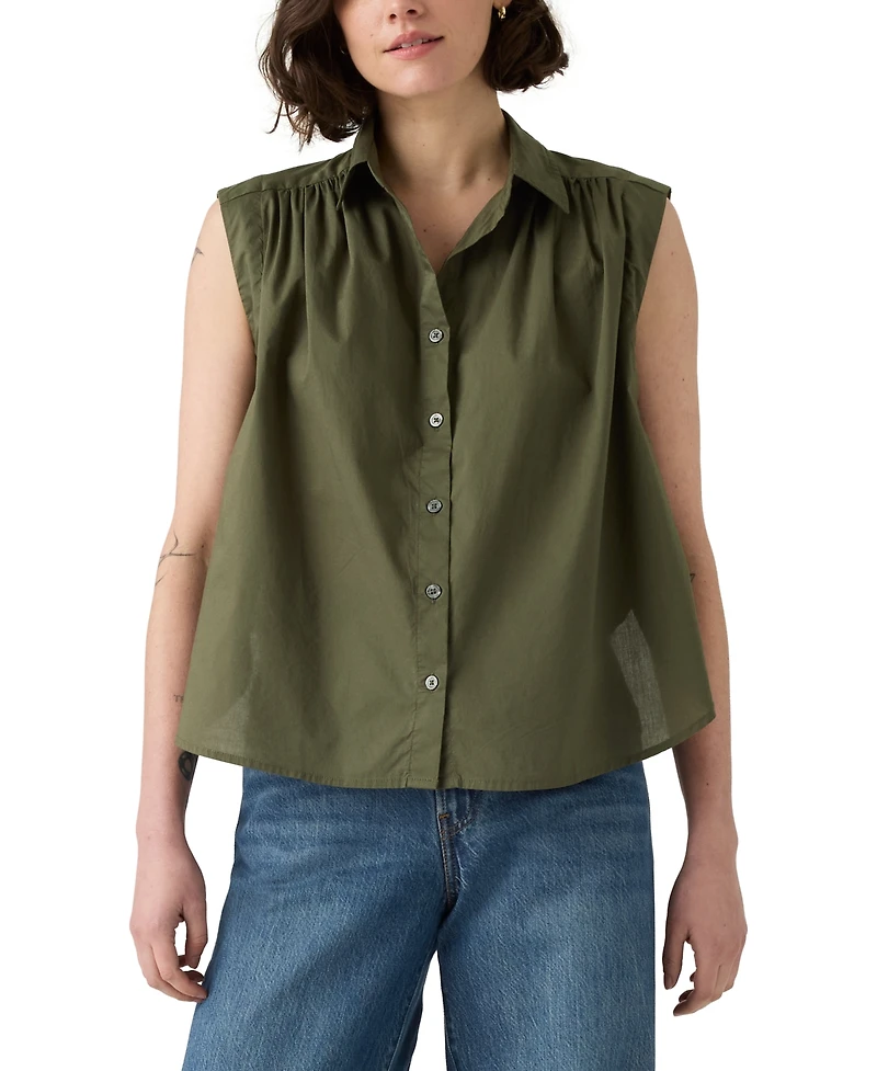 Levi's Women's Gracen Cotton Button-Front Blouse