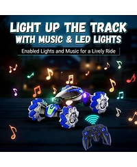 Contixo Cobra Speed Crawler Rc Stunt Car, 4WD, Led Lights, Music, 360 Spins, Ages 8+