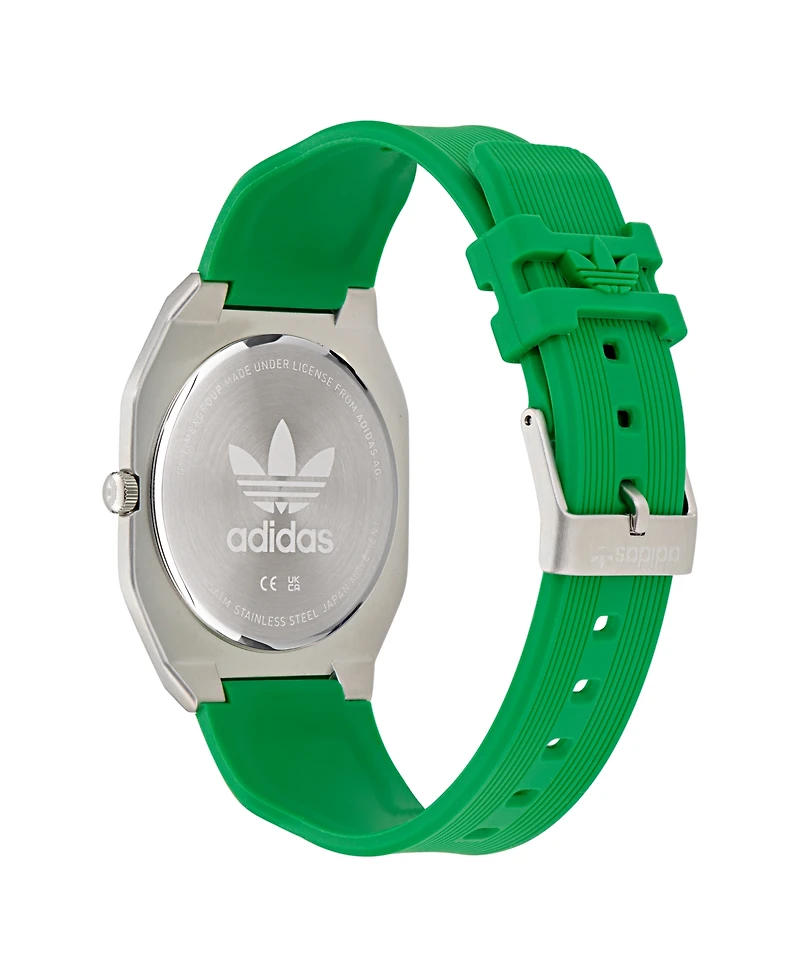 adidas Unisex Analog Green Silicone Watch, 39mm