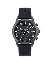 adidas Unisex Chronograph Date Black Silicone Watch, 43mm