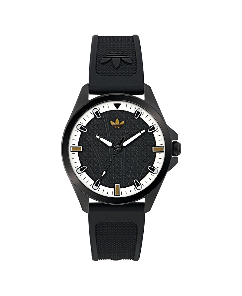 adidas Unisex Analog Black Silicone Watch, 40mm
