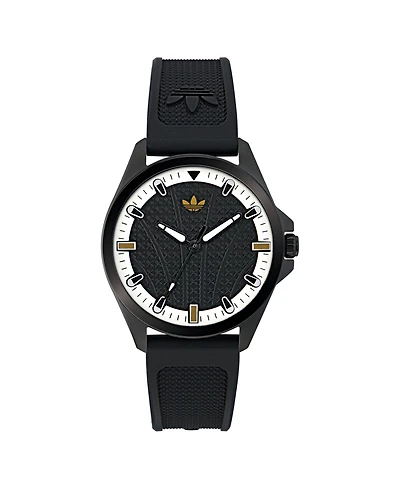 adidas Unisex Analog Black Silicone Watch, 40mm