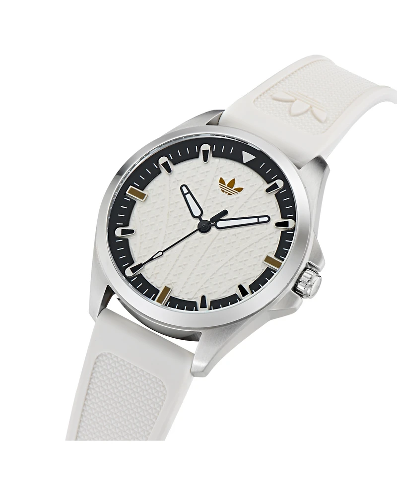 adidas Unisex Analog White Silicone Watch, 40mm