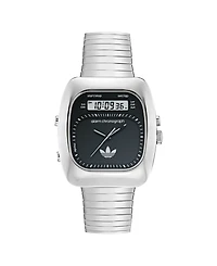 adidas Unisex Analog Silver-Tone Stainless Steel Watch, 37mm
