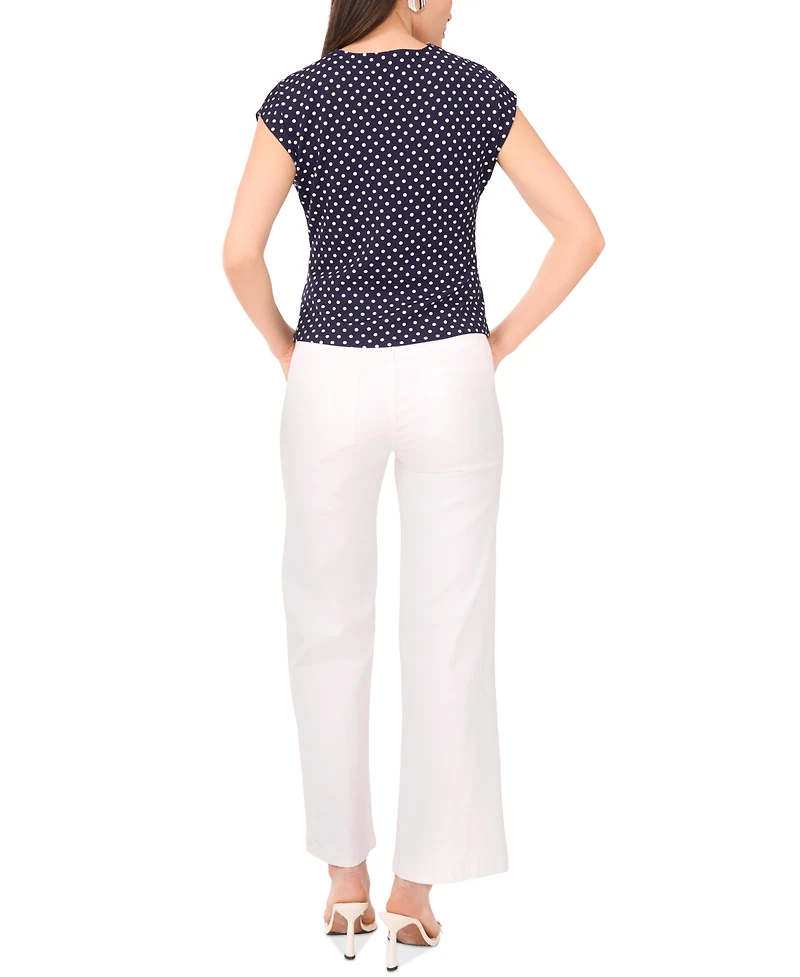 Sam & Jess Women's V-neck Twist-Front Short Sleeve Top